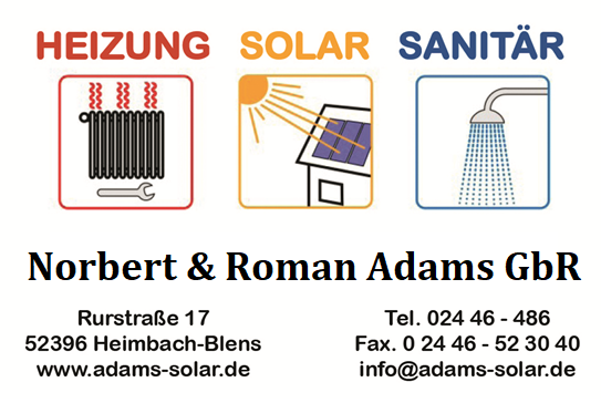 Norbert und Roman Adams GbR<br>Rurstrasse 17<br>52396 Heimbach-Blens<br>02446 486